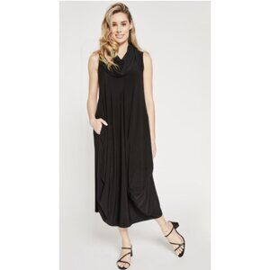 SYMPLI Sleeveless Dream Dress Black Bubble Hem Lantern Lagenlook Minimalist NWT
